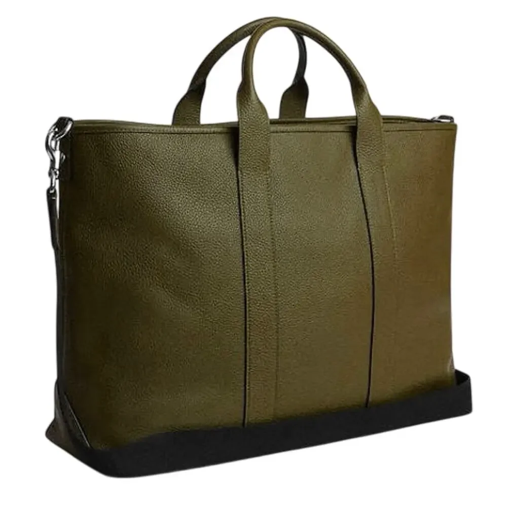 Coach Grayson Soft Pebbled Leather Olive Tote NWT
